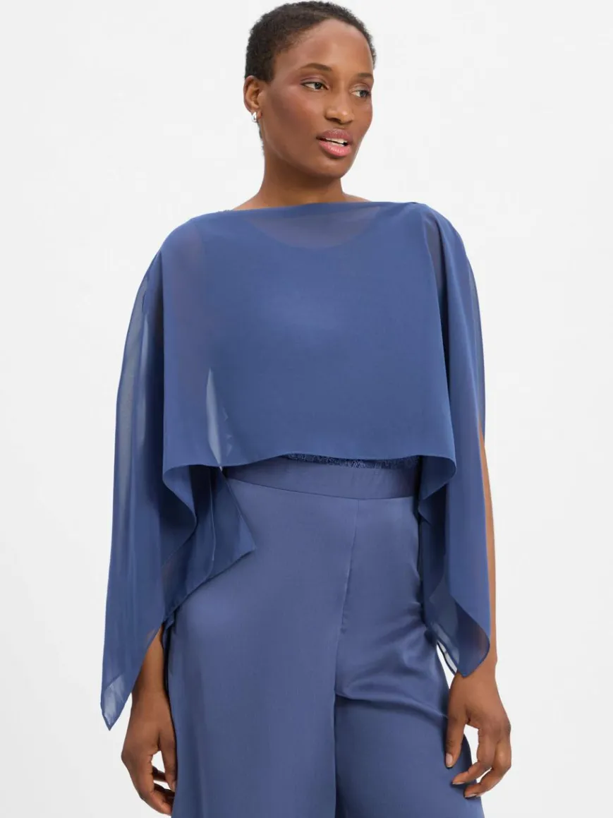 Swing Schals & Tücher*Damen Chiffon-Stola blau uni