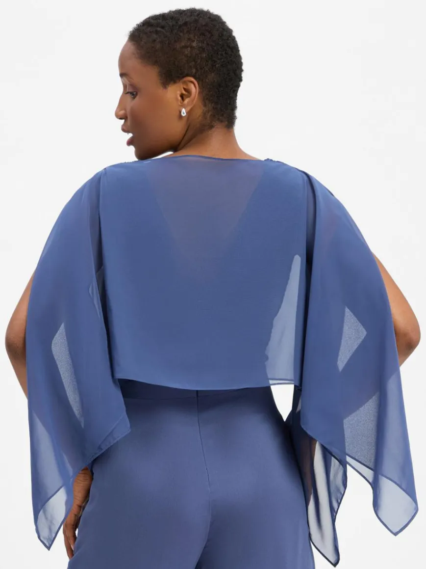 Swing Schals & Tücher*Damen Chiffon-Stola blau uni