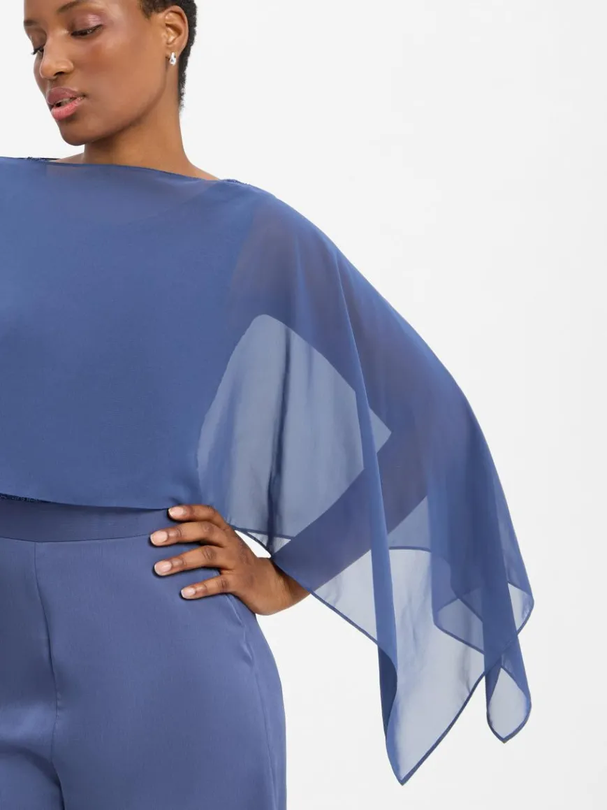 Swing Schals & Tücher*Damen Chiffon-Stola blau uni