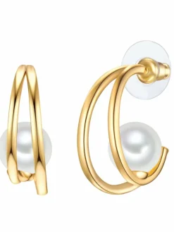 Yokoamii Schmuck*Damen Creolen gold uni