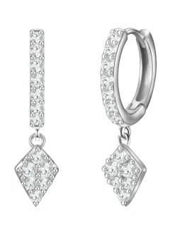 Glanzstücke München Schmuck*Damen Creolen - Raute silber uni