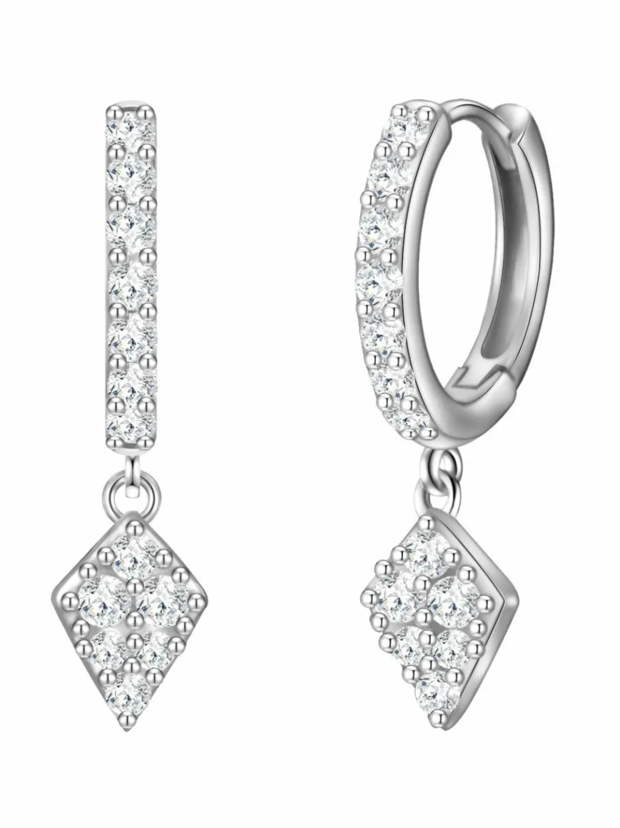 Glanzstücke München Schmuck*Damen Creolen - Raute silber uni