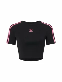 adidas Originals Shirts & Tops*Damen Crop-T-Shirt - 3 Stripes Baby Tee schwarz pink uni