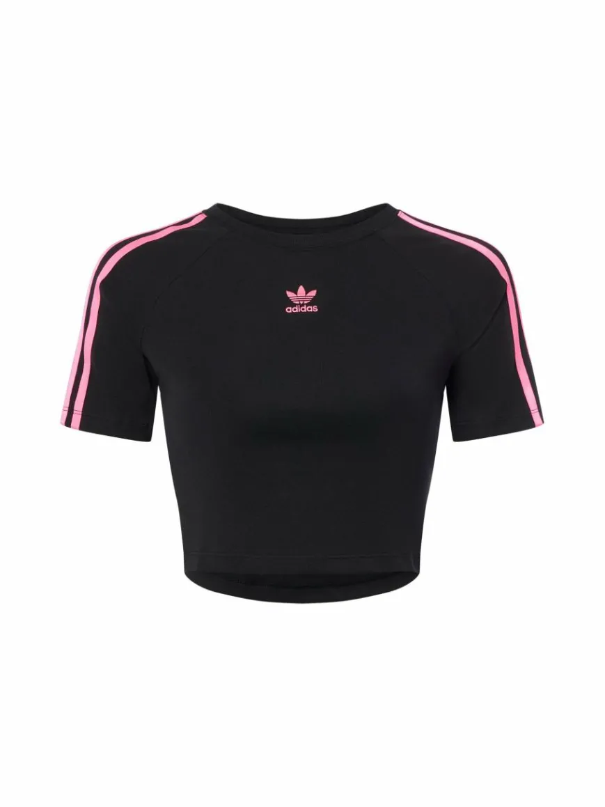 adidas Originals Shirts & Tops*Damen Crop-T-Shirt - 3 Stripes Baby Tee schwarz pink uni