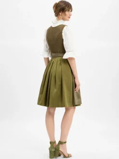 Krüger Dirndl Kleider*Damen Dirndl oliv uni