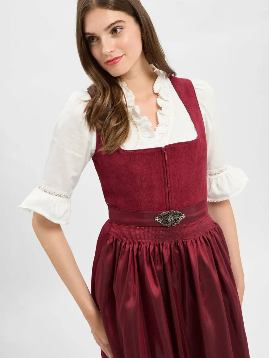 Krüger Dirndl Kleider*Damen Dirndl bordeaux uni