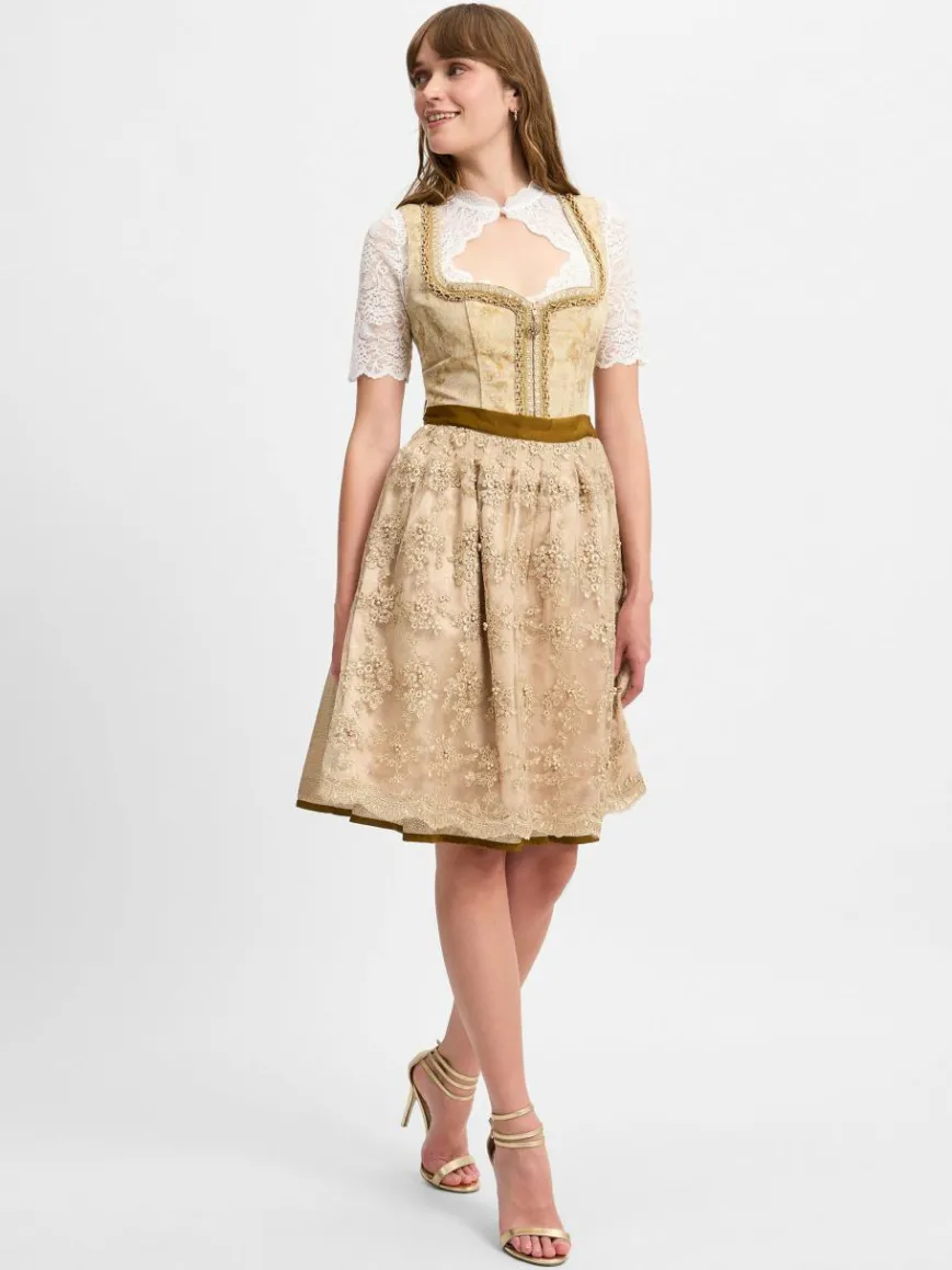 Krüger Dirndl Kleider*Damen Dirndl gold uni