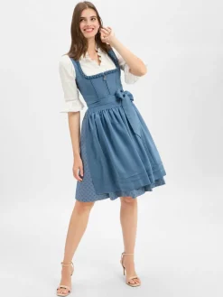 Krüger Dirndl Kleider*Damen Dirndl blau uni