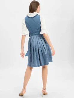 Krüger Dirndl Kleider*Damen Dirndl blau uni