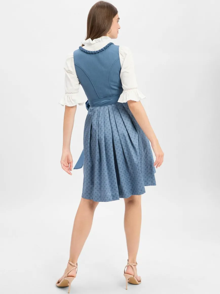Krüger Dirndl Kleider*Damen Dirndl blau uni
