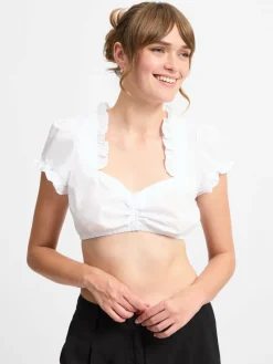 Krüger Dirndl Blusen*Damen Dirndlbluse weiß uni