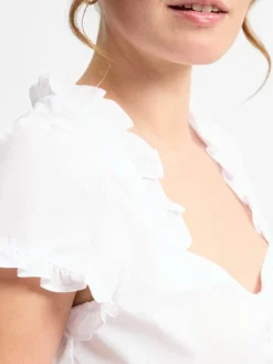 Krüger Dirndl Blusen*Damen Dirndlbluse weiß uni