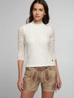 Spieth & Wenksy Blusen*Damen Dirndlbluse - Amberg weiß gemustert