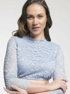 Spieth & Wenksy Blusen*Damen Dirndlbluse - Amsterdam hellblau gemustert