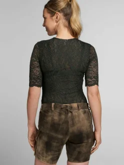 Spieth & Wenksy Blusen*Damen Dirndlbluse - Arktis grün gemustert