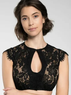 Spieth & Wenksy Blusen*Damen Dirndlbluse - Flammen Vendewaa schwarz uni