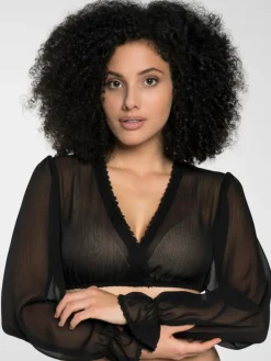 Spieth & Wenksy Blusen*Damen Dirndlblusen - Dirndlbluse "Filomena" schwarz uni