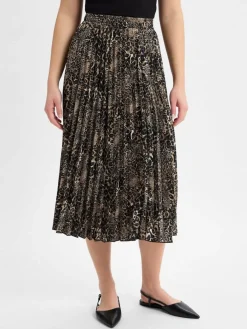 Franco Callegari Röcke*Damen Faltenrock beige schwarz gemustert