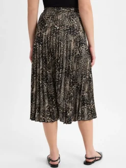 Franco Callegari Röcke*Damen Faltenrock beige schwarz gemustert