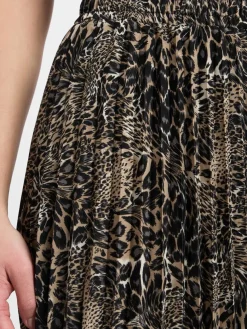 Franco Callegari Röcke*Damen Faltenrock beige schwarz gemustert