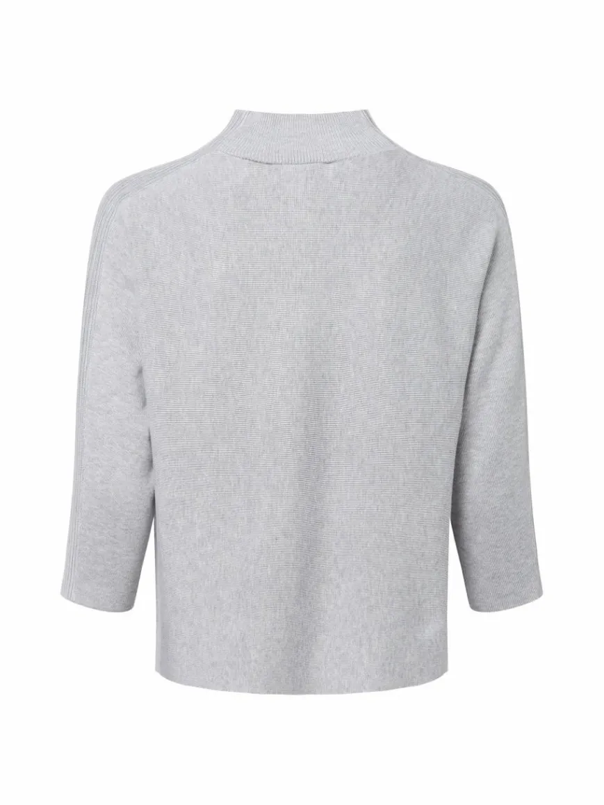 comma Pullover & Strickjacken*Damen Feinstrickpullover hellgrau meliert