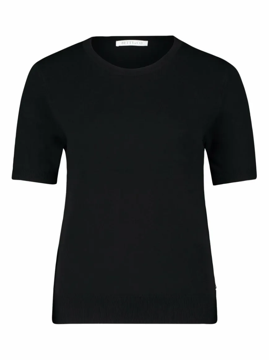 Betty & Co Pullover & Strickjacken*Damen Feinstrickpullover schwarz uni