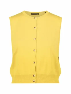 zero Pullover & Strickjacken*Damen Feinstrickweste gelb uni