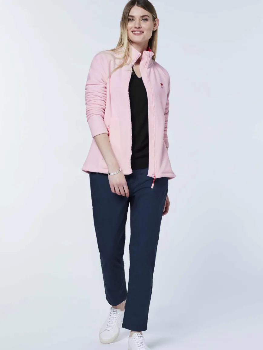 Polo Sylt Sweatshirts & Sweatjacken*Damen Fleece-Jacke rosa pink uni