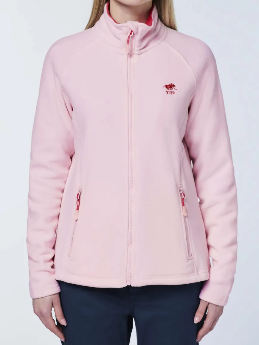 Polo Sylt Sweatshirts & Sweatjacken*Damen Fleece-Jacke rosa pink uni