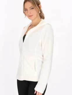 Faina Sweatshirts & Sweatjacken*Damen Fleecejacke ecru uni