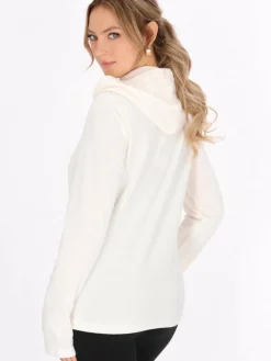 Faina Sweatshirts & Sweatjacken*Damen Fleecejacke ecru uni