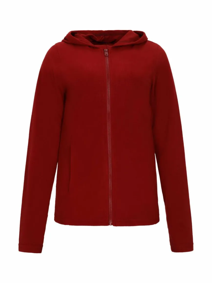 Faina Sweatshirts & Sweatjacken*Damen Fleecejacke bordeaux uni