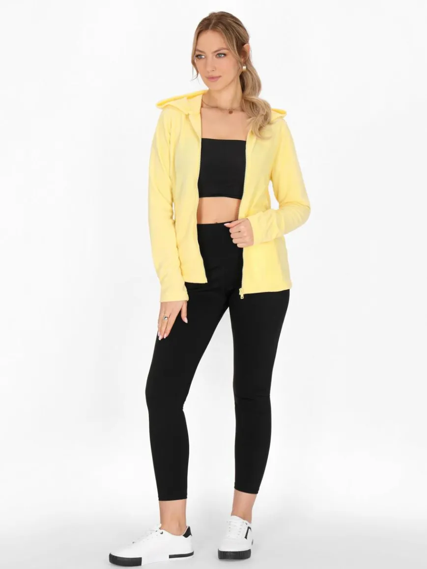 Faina Sweatshirts & Sweatjacken*Damen Fleecejacke gelb uni