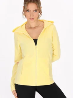 Faina Sweatshirts & Sweatjacken*Damen Fleecejacke gelb uni