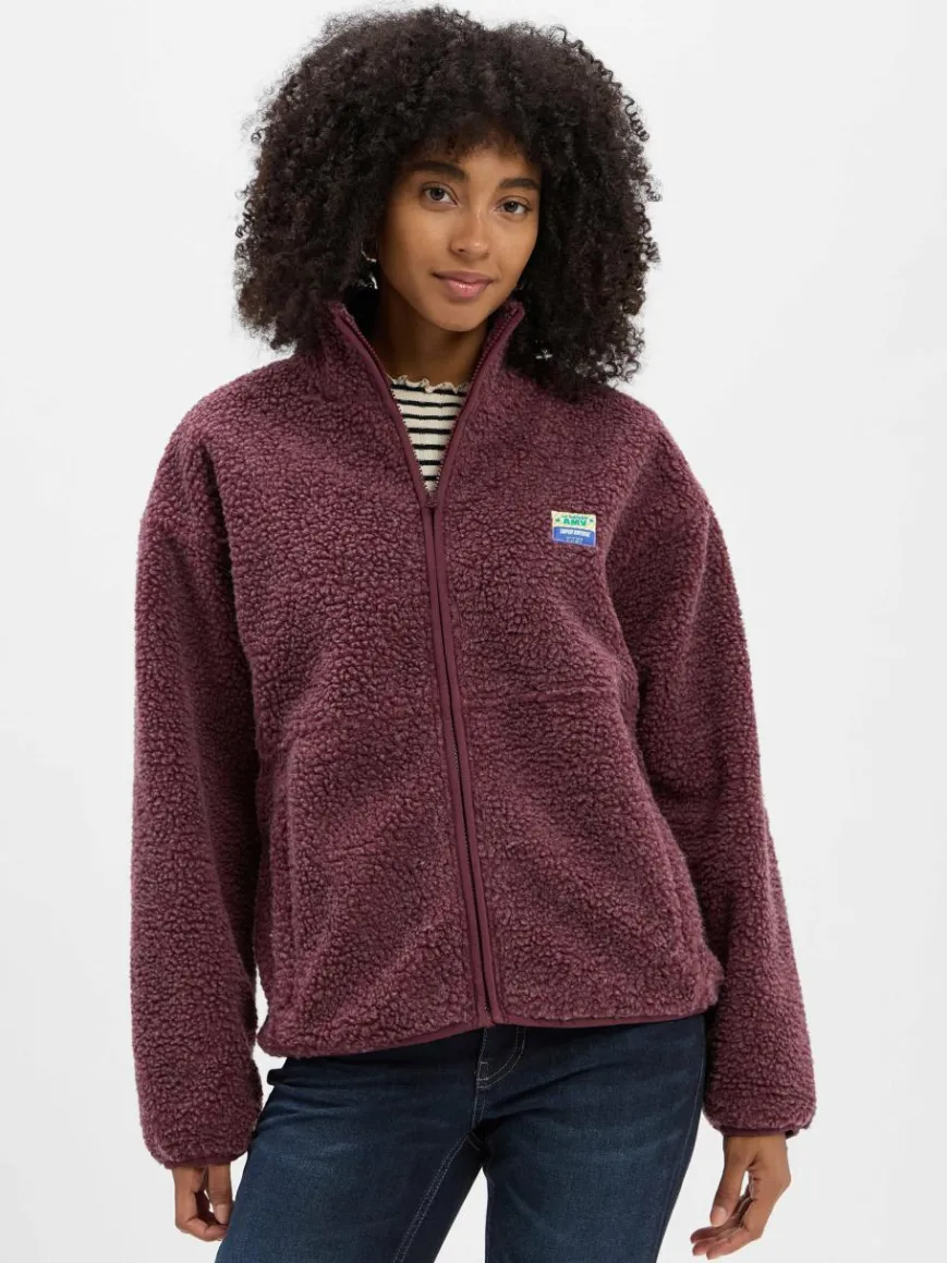 american vintage Jacken & Westen|Sweatshirts & Sweatjacken*Damen Fleecejacke - Hoktown bordeaux meliert