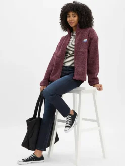 american vintage Jacken & Westen|Sweatshirts & Sweatjacken*Damen Fleecejacke - Hoktown bordeaux meliert