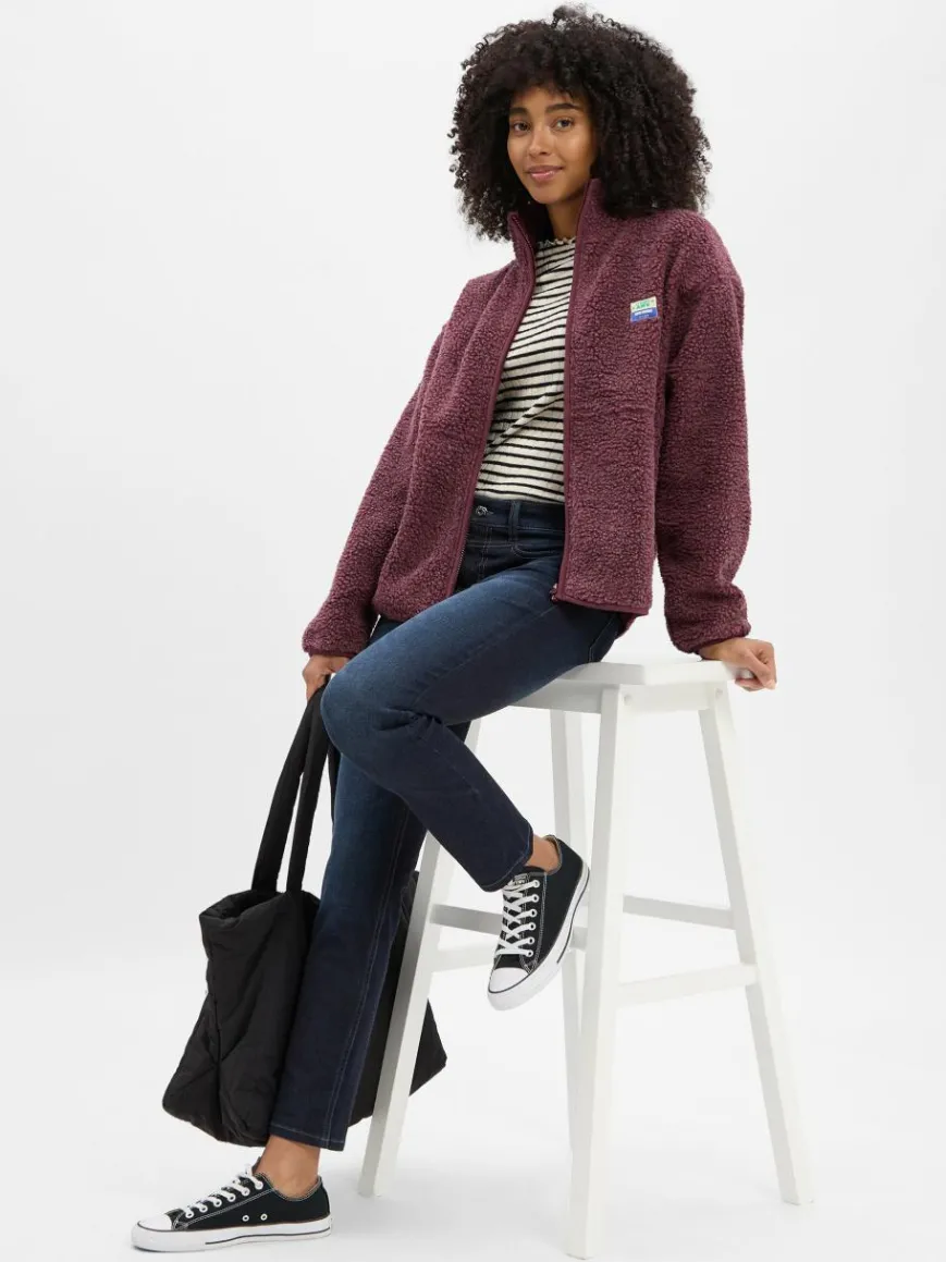 american vintage Jacken & Westen|Sweatshirts & Sweatjacken*Damen Fleecejacke - Hoktown bordeaux meliert