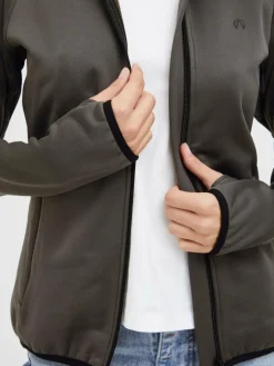 North Bend Sweatshirts & Sweatjacken*Damen Fleecejacke - NBBerta grau uni