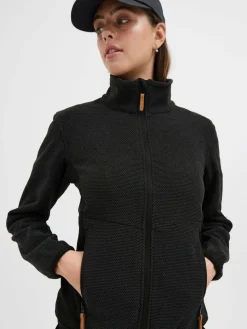 North Bend Sweatshirts & Sweatjacken*Damen Fleecejacke - NBHelga schwarz meliert