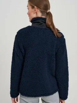 OXMO Sweatshirts & Sweatjacken*Damen Fleecejacke - OXEllin blau gemustert