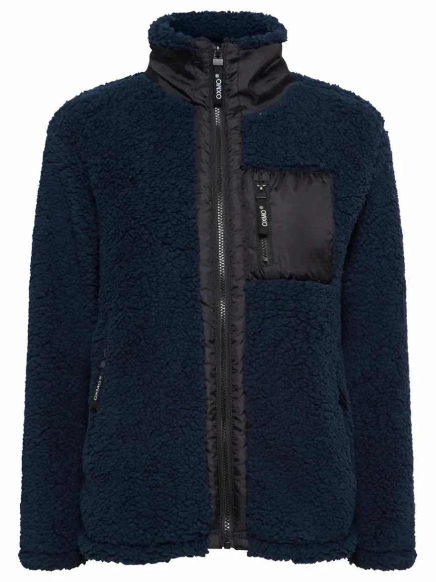 OXMO Sweatshirts & Sweatjacken*Damen Fleecejacke - OXEllin blau gemustert