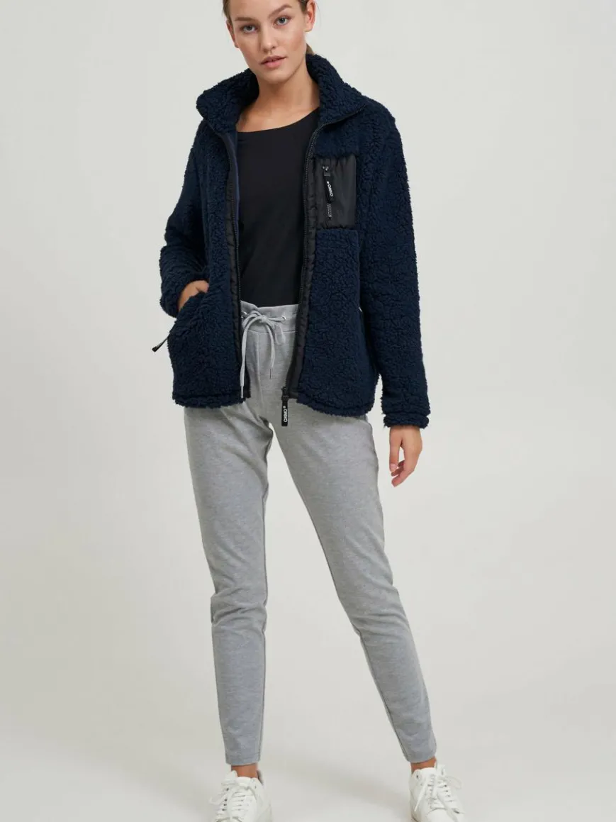 OXMO Sweatshirts & Sweatjacken*Damen Fleecejacke - OXEllin blau gemustert
