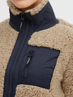 OXMO Sweatshirts & Sweatjacken*Damen Fleecejacke - OXEllin beige gemustert