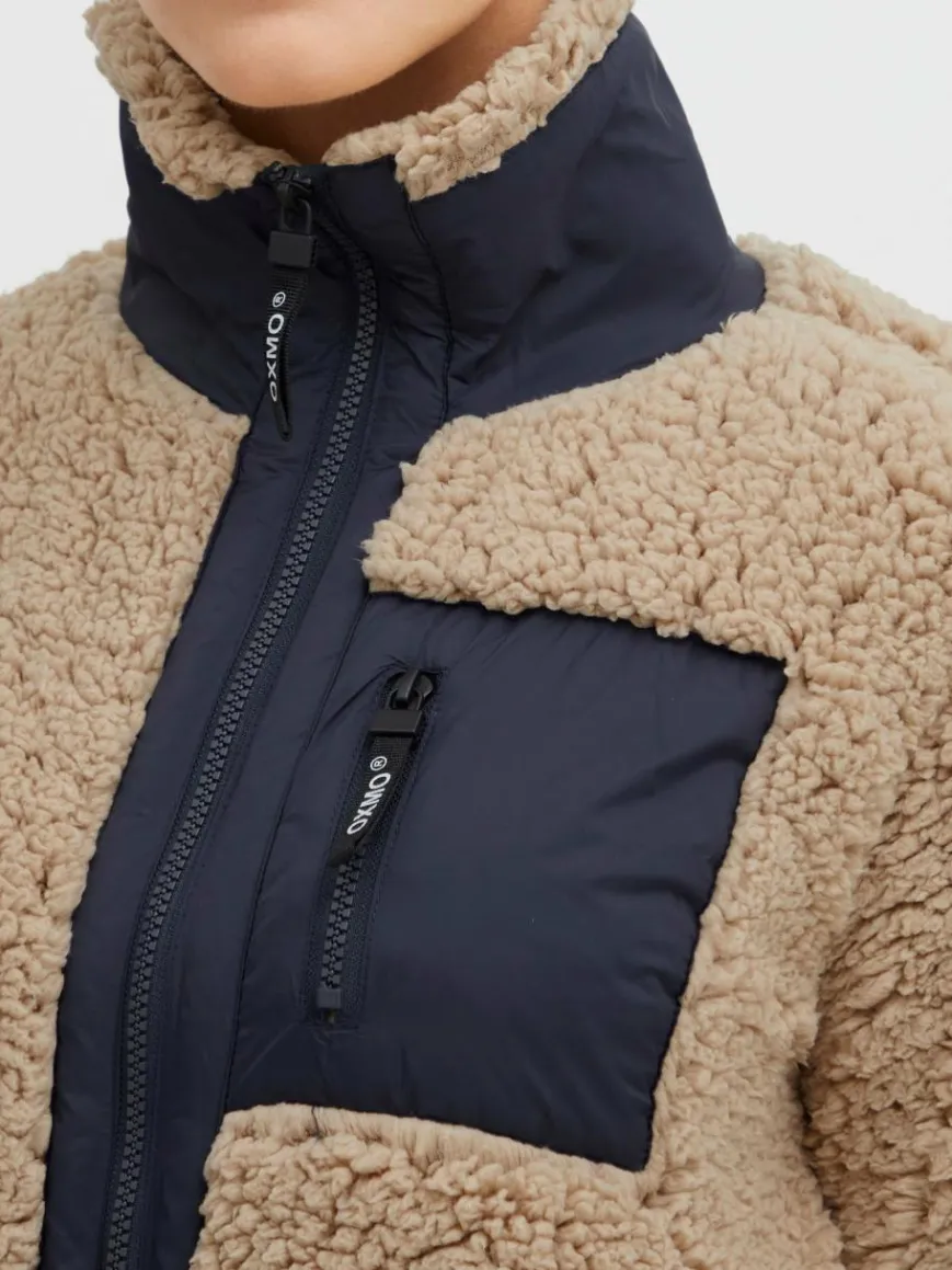 OXMO Sweatshirts & Sweatjacken*Damen Fleecejacke - OXEllin beige gemustert