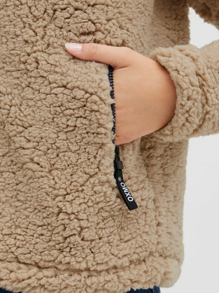 OXMO Sweatshirts & Sweatjacken*Damen Fleecejacke - OXEllin beige gemustert