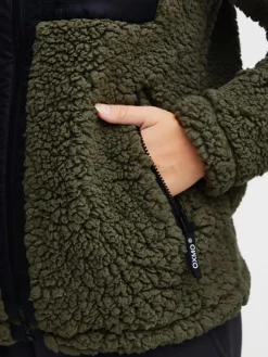 OXMO Sweatshirts & Sweatjacken*Damen Fleecejacke - OXEllin oliv gemustert