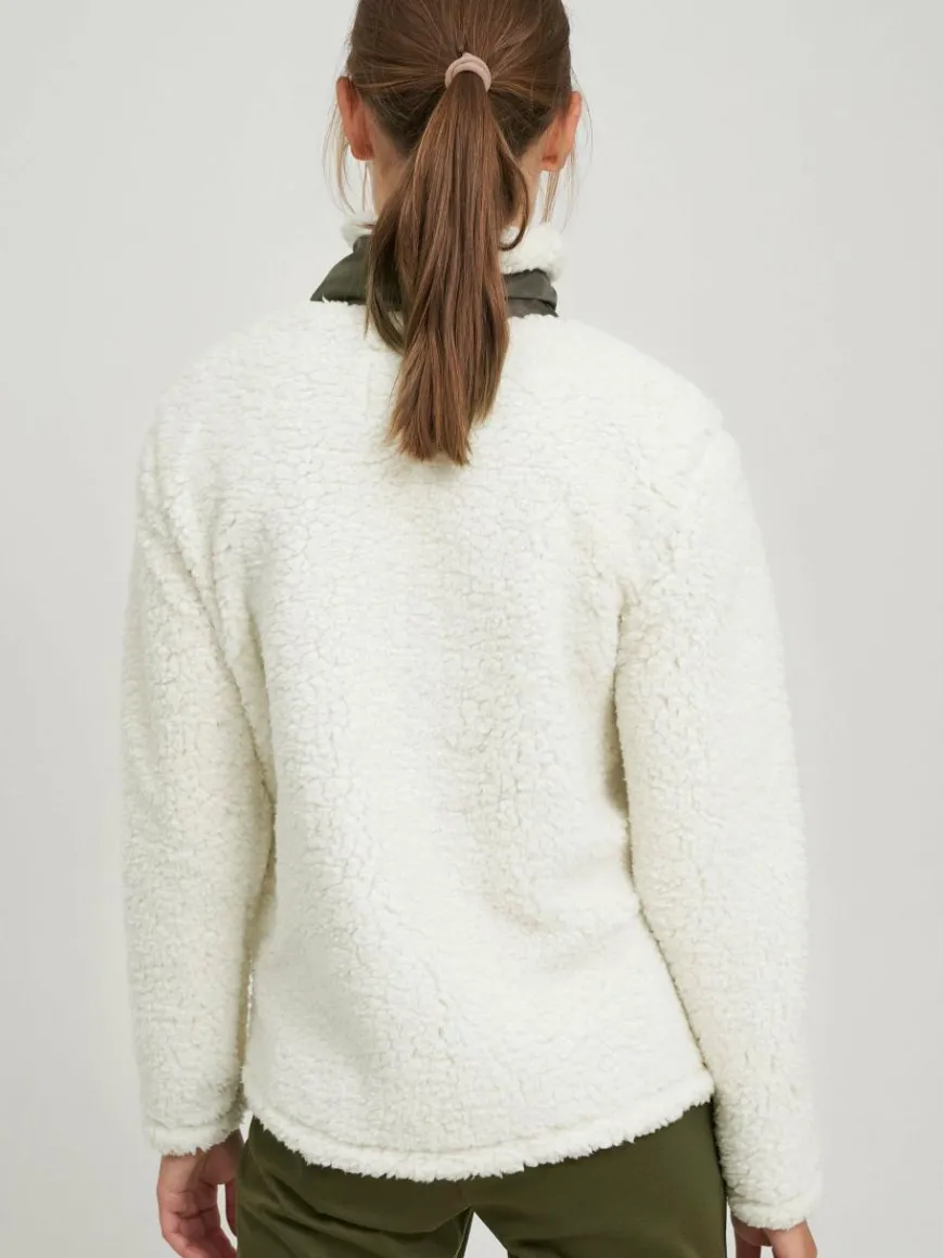 OXMO Sweatshirts & Sweatjacken*Damen Fleecejacke - OXEllin weiß gemustert