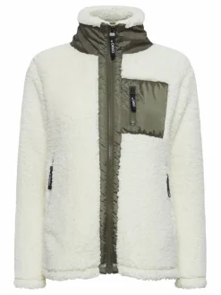 OXMO Sweatshirts & Sweatjacken*Damen Fleecejacke - OXEllin weiß gemustert