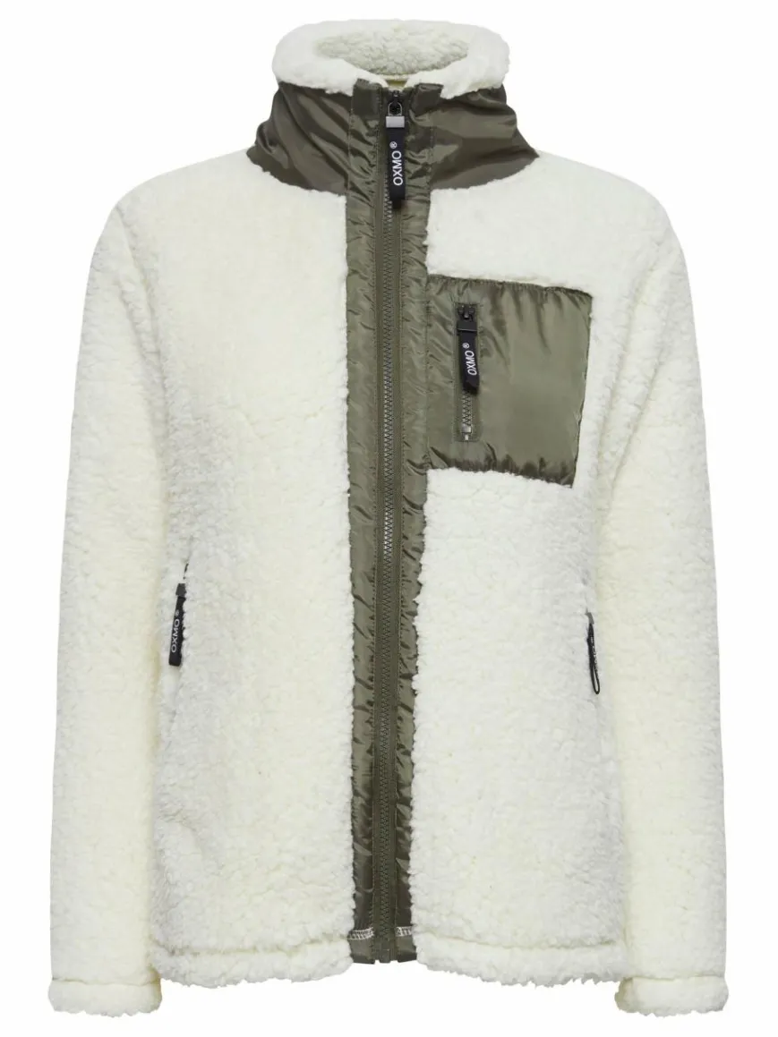 OXMO Sweatshirts & Sweatjacken*Damen Fleecejacke - OXEllin weiß gemustert