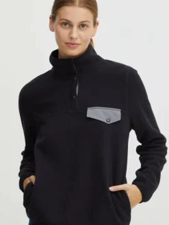 OXMO Sweatshirts & Sweatjacken*Damen Fleecejacke - OXNyfine schwarz uni